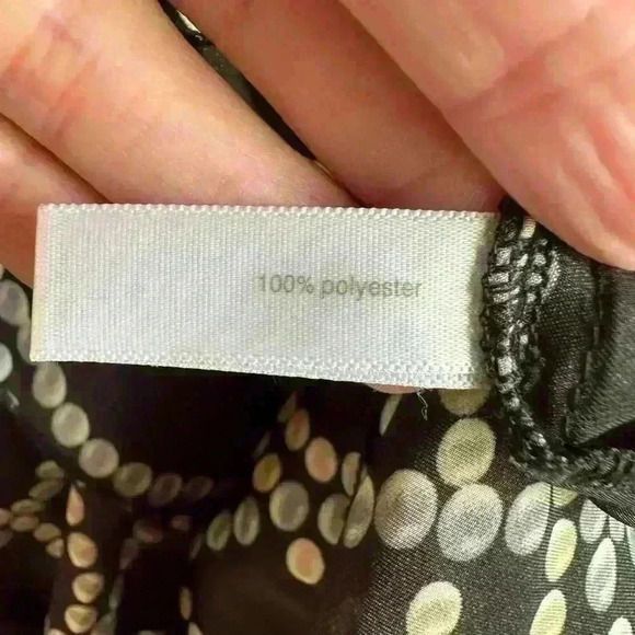 Woman’s sheer long sleeve light weight button up blouse- black/blue/tan - Large - Picture 11 of 11